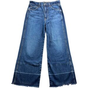 Veronica Beard Taylor Wide Leg High Rise Cropped Released Hem Jeans Size 28